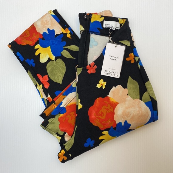 DANIELLE BERNSTEIN REVOLVE SCOOP FRONT FLORAL NEOPRENE PANT SIZE 0 NWOT - Picture 1 of 4